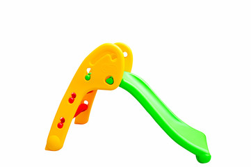 Plastic Children slide on isolated background