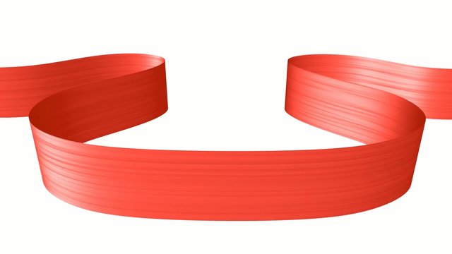 Red ribbon in shape of horizontal loop