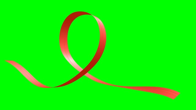 Red ribbon in the shape of loop