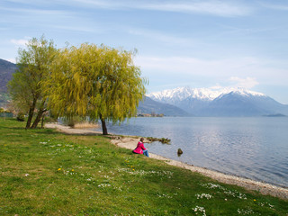 view from the lake promenade of Dongo