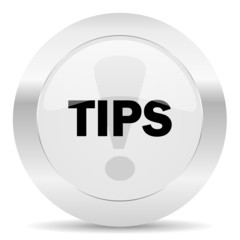 tips silver glossy web icon
