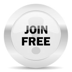 join free silver glossy web icon