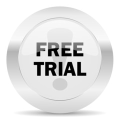free trial silver glossy web icon