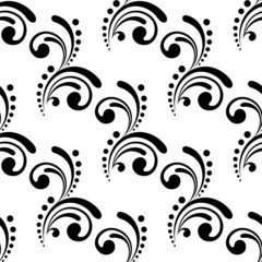 Elegant seamless pattern design with swirls and dots