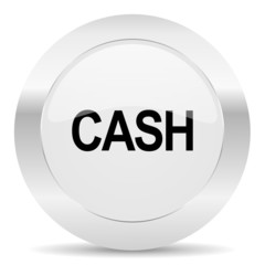 cash silver glossy web icon