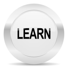 learn silver glossy web icon