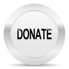 donate silver glossy web icon