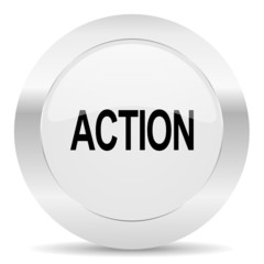 action silver glossy web icon