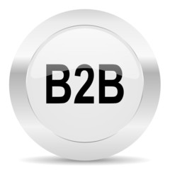 b2b silver glossy web icon