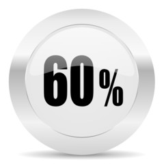 60 percent silver glossy web icon