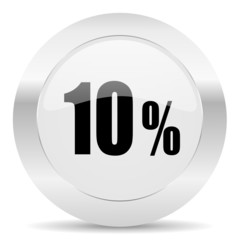 10 percent silver glossy web icon
