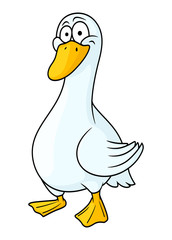 White cartoon goose
