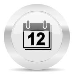 calendar silver glossy web icon