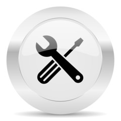 tools silver glossy web icon