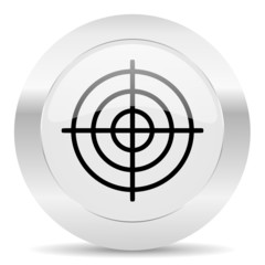 target silver glossy web icon