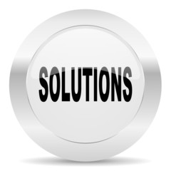 solutions silver glossy web icon