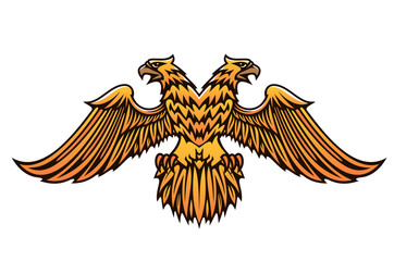 Double headed golden Imperial eagle