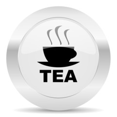 tea silver glossy web icon