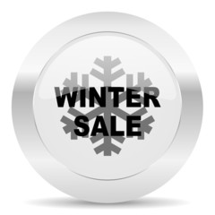 winter sale silver glossy web icon
