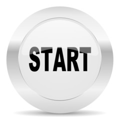 start silver glossy web icon