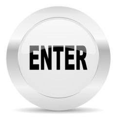 enter silver glossy web icon