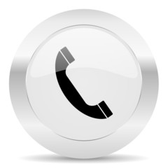 phone silver glossy web icon