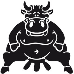 Fototapeta premium Sitzende Fette Dicke Euter Kuh