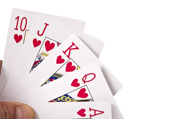poker cards, games and objects of betting and casinos