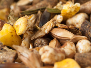 high quality   muesli background  for horse. macro