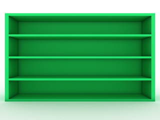 Blank green shelf