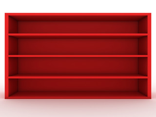 Empty red shelf