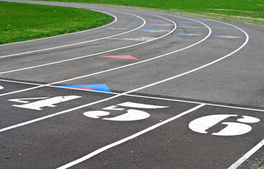 starting line of sports track