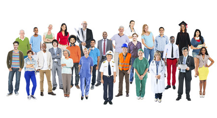 Obraz premium Group of Multiethnic Diverse Mixed Occupation People