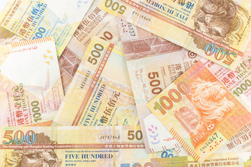 Fototapeta na wymiar closeup Hong Kong Dollar