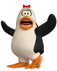 female penguin afraid