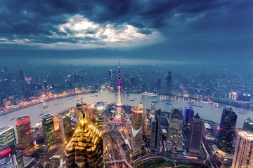 Poster Skyline van Shanghai © zhangyang135769