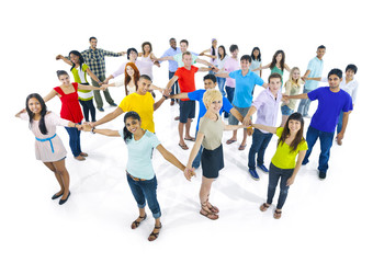 Fototapeta premium Network of extremely diverse group of young people