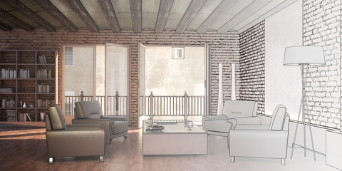 Restorated Interior (drawing)