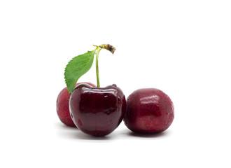 Sweet cherry on white background