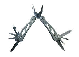 Multipurpose pliers are several tools on a white background.