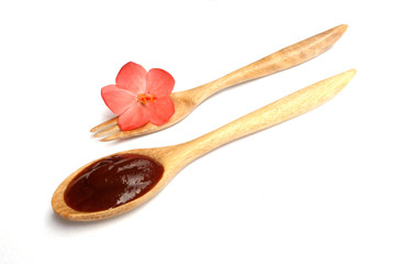 sauce tomato on the spoon