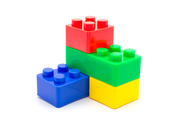 blocks Plastic building blocks on white