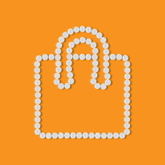 pills concept: shopping, bag, package