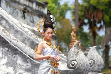 Thai Woman In Traditional dress of Thailand