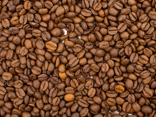 Coffee beans closeup background
