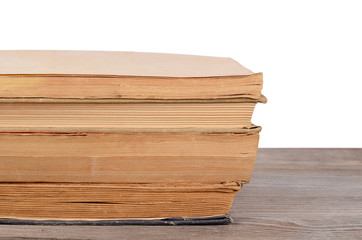 Pile of books isolated on white