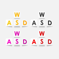 realistic design element: wasd