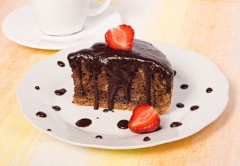 chocolate cake with strawberry