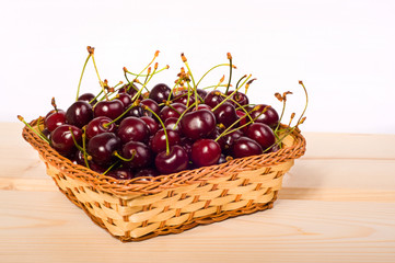 sweet cherries in basket