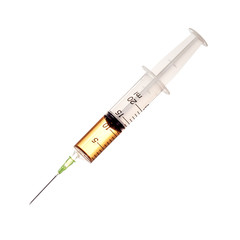 Syringe with drug isolated